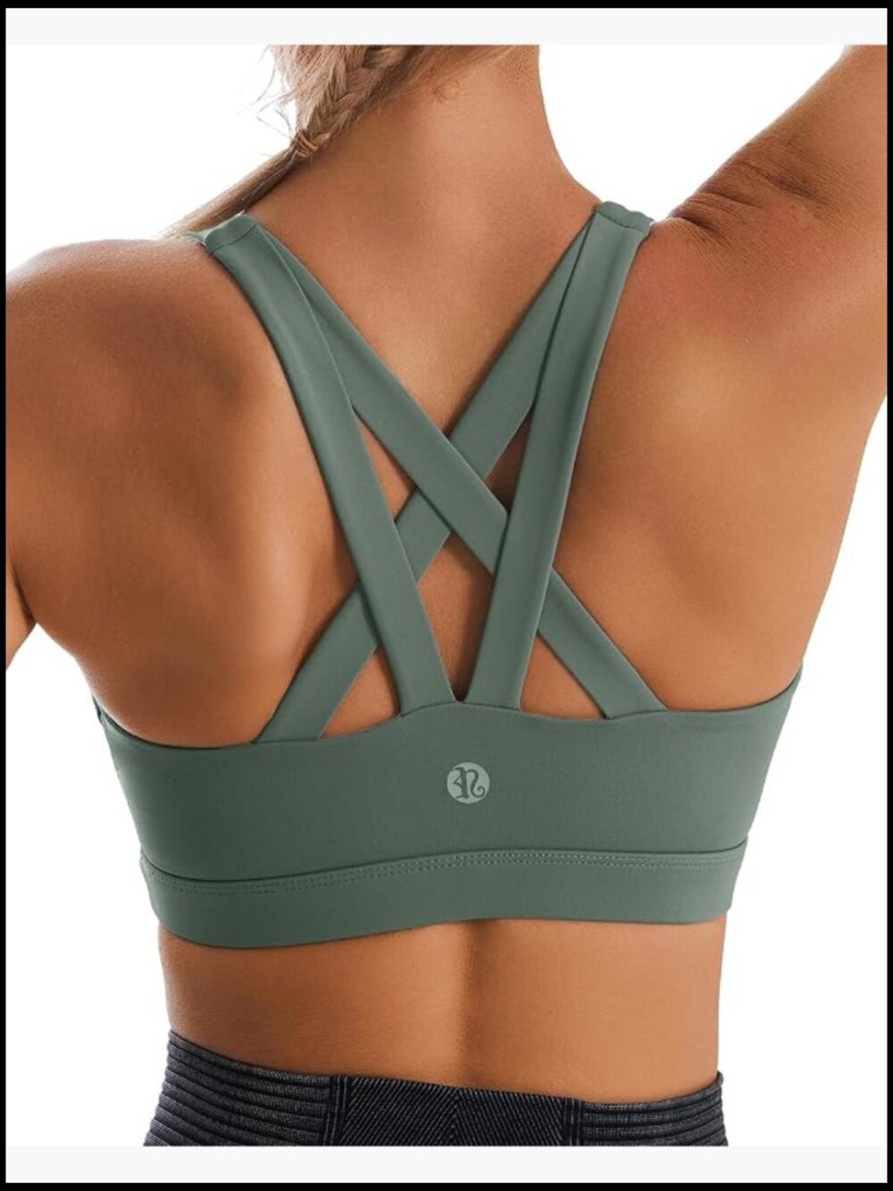 Women's Padded Strappy Sports Bra, Criss-Cross Back Medium Support, Removable